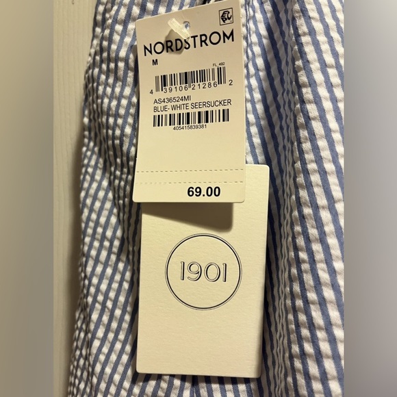 1901 Blue and White Striped Skirt Size Medium - Picture 4 of 4